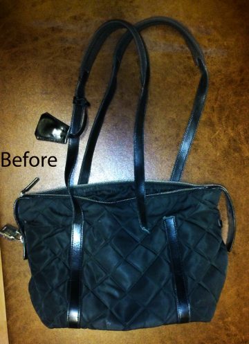 Strap re-attached on bag
