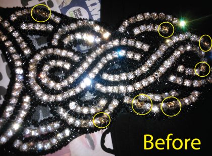 Rhinestones missing on evening dress - Image 3