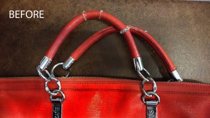 ARMANI handbag repair - new handles and corners - Image 2