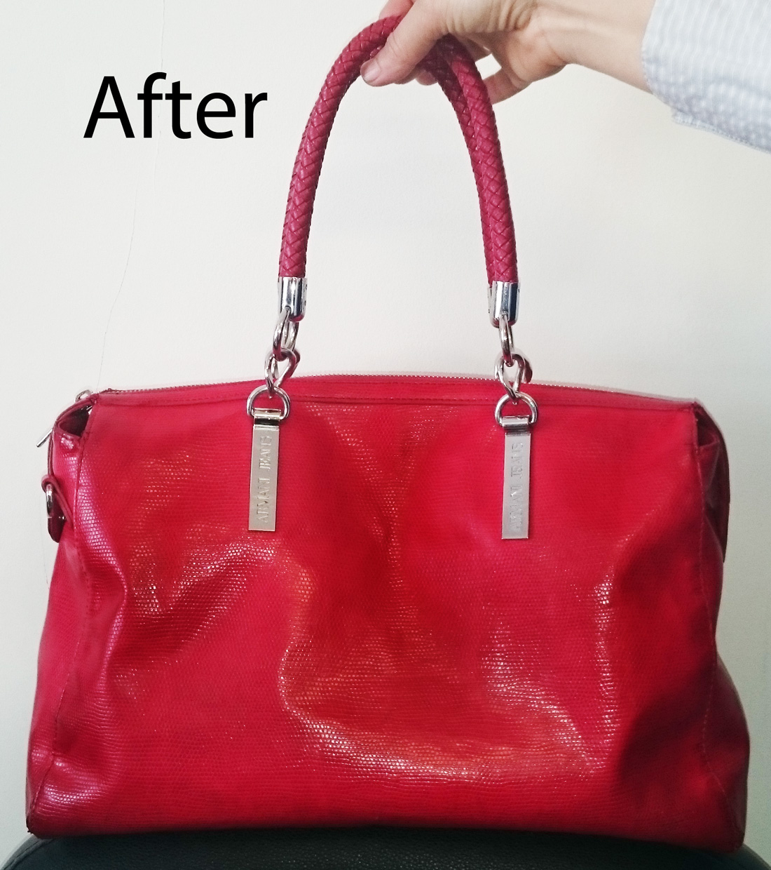 ARMANI handbag repair – new handles and corners – The Shoe Carers