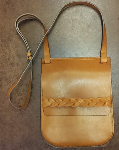 Leather bag - press stud installed