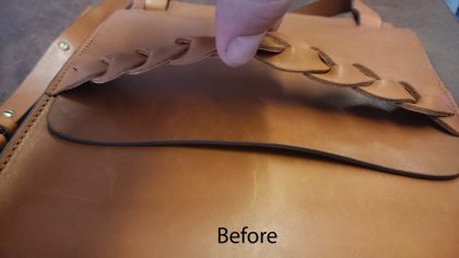 Leather bag - press stud installed - Image 3