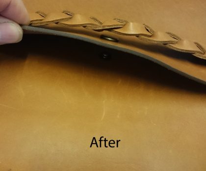 Leather bag - press stud installed - Image 4
