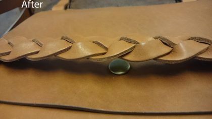 Leather bag - press stud installed - Image 2