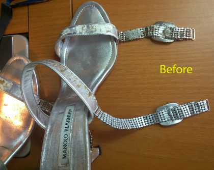 MANOLO Planic shoes - Rhinestone & heel repair - Image 4