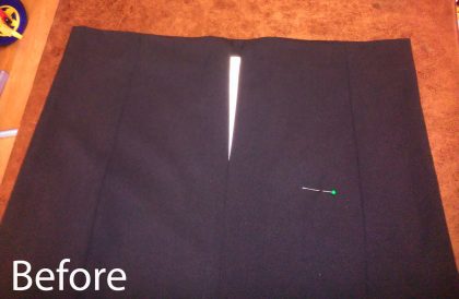 Black dress shortened