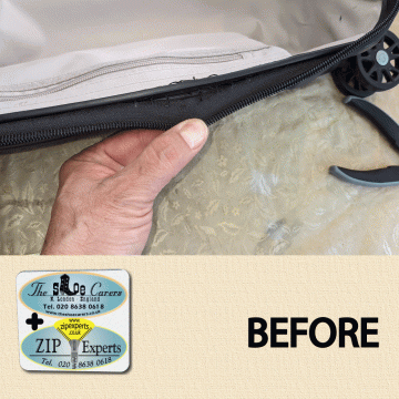 ANTLER suitcase outer stitch on zip fabric