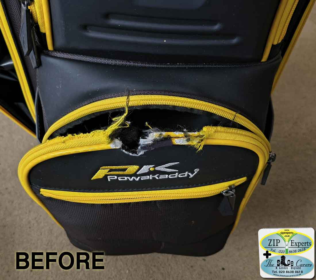 Powakaddy – pocket zip eaten by animal